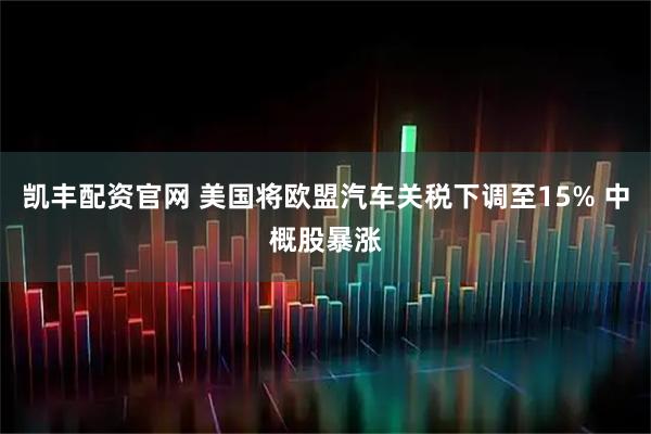 凯丰配资官网 美国将欧盟汽车关税下调至15% 中概股暴涨